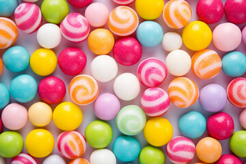 Fototapeta na wymiar Group of colorful round shape little mini candy made with generative AI