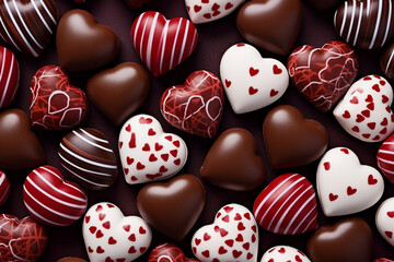 Generative AI picture of delicious and sweet chocolates perfect for valentines day - Powered by Adobe