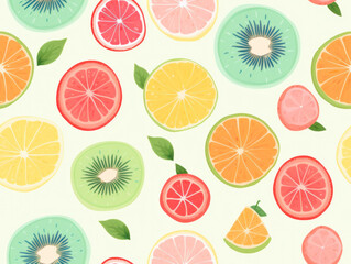 Obraz premium fruits seamless pattern