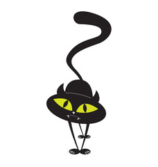 Halloween funny cat isolated icon. Vector illustration.