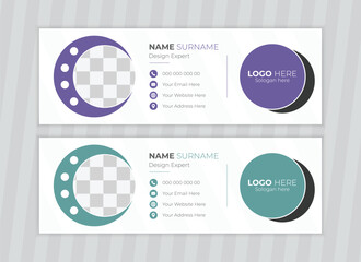 Minimalist email signature and personal social media cover design