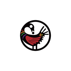 sankofa bird design. full color. vector logo