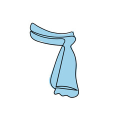 Scarf one line drawing vector. concept of dressing warmly, cold snap or autumn-winter season.