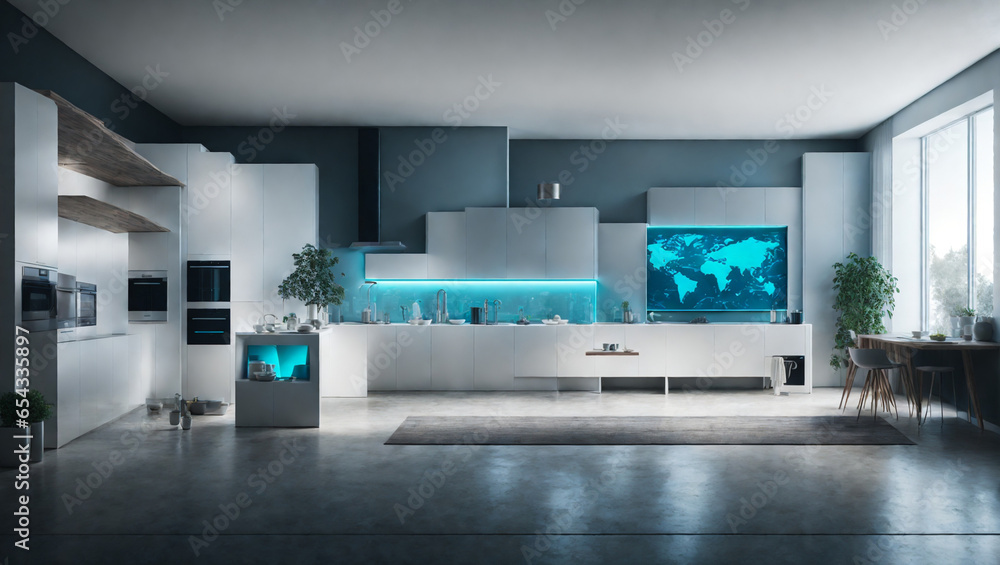 Poster showcase security the power of the internet of things with a visually stunning image of a smart home