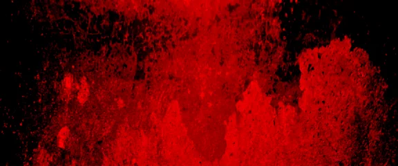 Fotobehang Scary red wall for background, Dark grunge textured red concrete wall background, red horror wall background, dark slate background toned classic red color, old textured. © Grave passenger