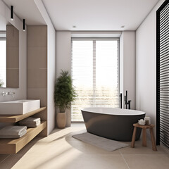 "Elegant Bathroom Interiors: Modern Design Mockups"