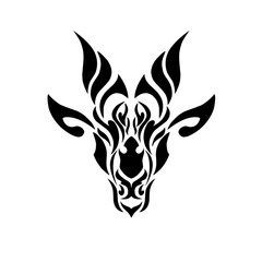tribal art design abstract goat face