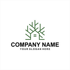 green home unique logo vector