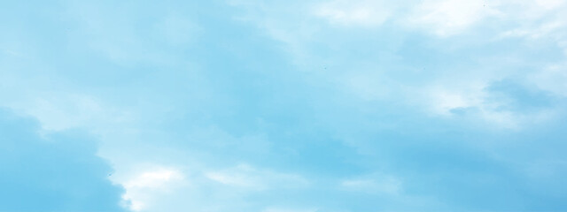 Obraz premium sunny sky blue light watercolor background. Aquarelle painting brush effect card paper textured canvas cloudy smoke space for text, entertaining card, template. aquamarine color graphics illustration