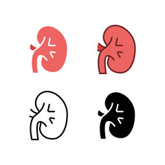 Urology organ. Human internal body organ for medical care. Nephrology. Single Human kidneys simple element mobile and web. Kidney icon. Vector illustration. Design