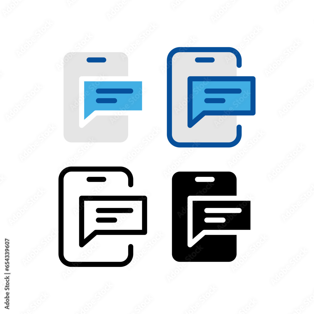 Poster writing message in mobile phone or cell phone. bubble text in smartphone for web site design, logo, 