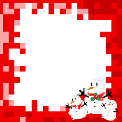 christmas, christmas eve, frame, picture frame, red, christmas frame, fir tree, snowman, christmas tree