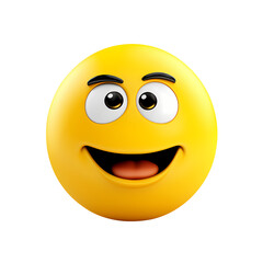 3d happy emoji for application website ui. Realistic 3d high quality isolated render.	