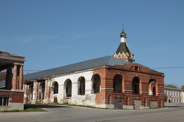 Restoration of a 19th-century building of shopping arcades on Cathedral Square in the city of...