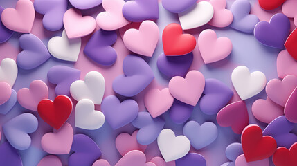 Multicoloured hearts valentine background - obrazy, fototapety, plakaty