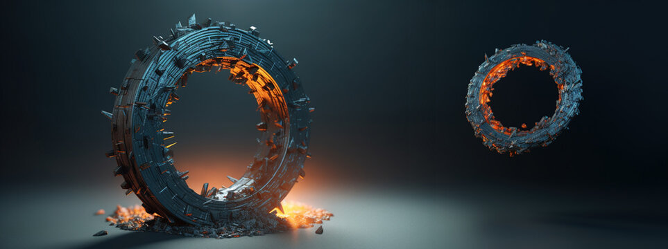 Pętla projektowa - pierścień 3d - błędne koło zarządzania - koncept - Design loop - 3d ring - vicious circle of management - concept - AI Generated