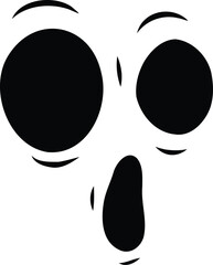 Silhouette Shocked Face Mask