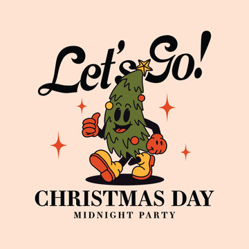 CHRISTMAS RETRO MASCOT XMAS TREE