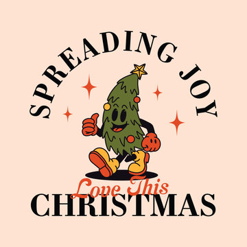 CHRISTMAS RETRO MASCOT XMAS TREE 