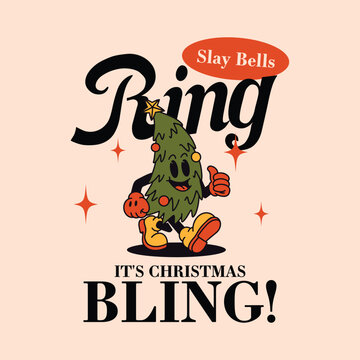 CHRISTMAS RETRO MASCOT XMAS TREE