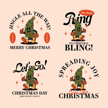 CHRISTMAS RETRO MASCOT XMAS TREE PACK