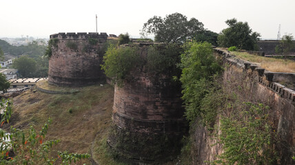 Ruin Protection Walls of Dhar Fort, Medieval Period Fort, Dhar, Malwa, Madhya Pradesh, India. - obrazy, fototapety, plakaty