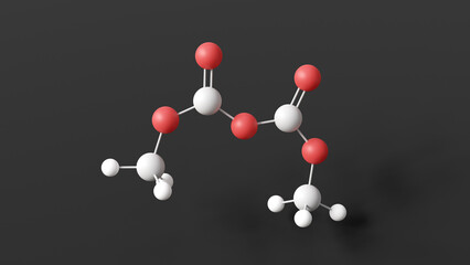 dimethyl dicarbonate molecule, molecular structure, preservative e242, ball and stick 3d model, structural chemical formula with colored atoms