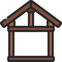 Wooden House Frame Icon
