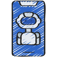 Mobile Phone Ai Robot Icon