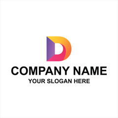 latter D abstract logo vector