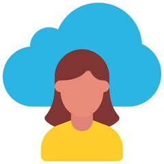 Cloud Female User Icon