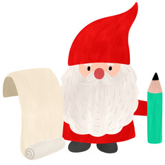 Paint brush Santa claus Christmas element.