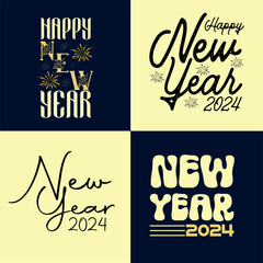 Happy new year typography t shirt design