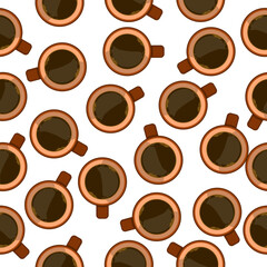 Cup of coffee Infinity pattern background on white background, Invisible Pattern abstract background