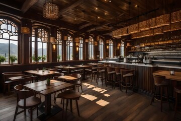 wooden style restaurant café