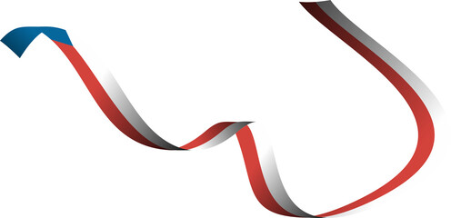 Czech Republic Flag in Ribbon Shape