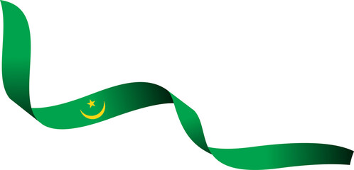 Mauritania Flag Ribbon Shape
