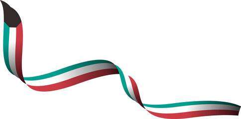 Kuwait Flag Ribbon Shape