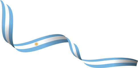 Argentina Flag Ribbon Shape