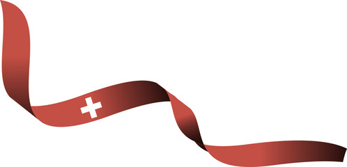 Switzerland National Flag in Ribbon Shape