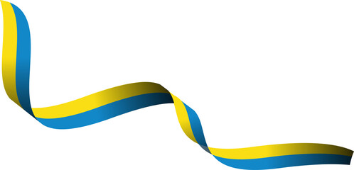 Ukraine National Flag in Ribbon Shape