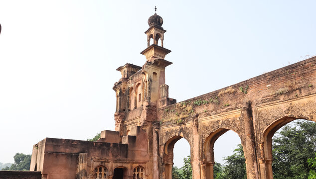 The View of Hridayshah ka Mahal, Chhatrasal Fort, Dubhela, Mausahaniya, Chhatarpur, Madhya Pradesh, India.
