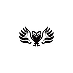 owl black color logo vector design