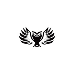 owl black color logo vector design