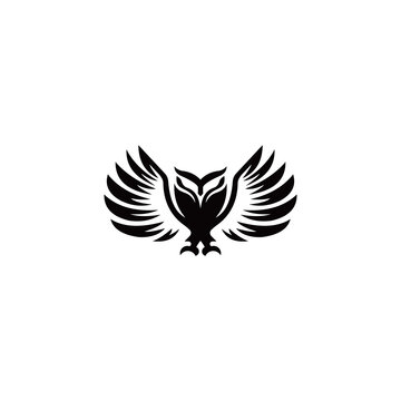 owl black color logo vector design