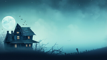Halloween background, card or banner with empty copy space