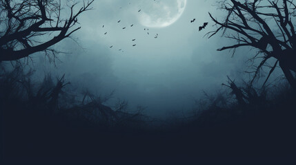 Fototapeta premium Halloween background, card or banner with empty copy space