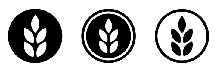 Wheat symbol vector flat icons set