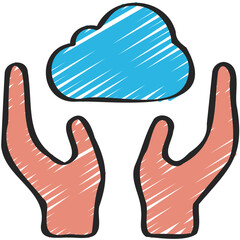 Hands Giving Cloud Icon