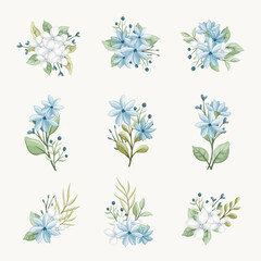 blue flower bouquet collection